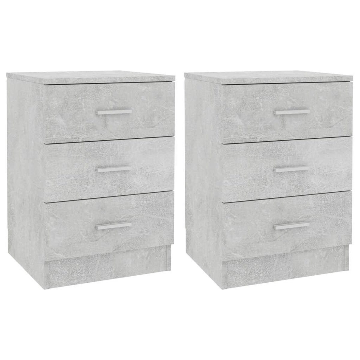 Vidaxl Nachtkastjes 2 St 38x35x56 Cm Spaanplaat Beton - Grijs