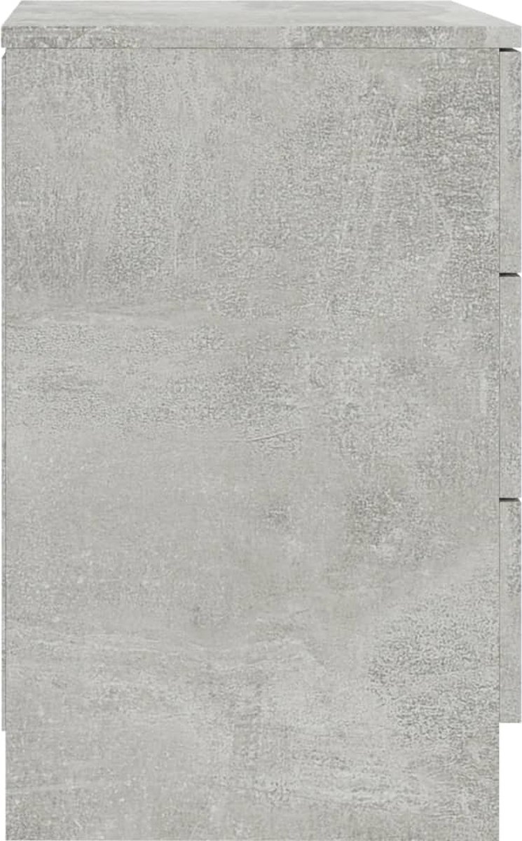 Vidaxl Nachtkastjes 2 St 38x35x56 Cm Spaanplaat Beton - Grijs