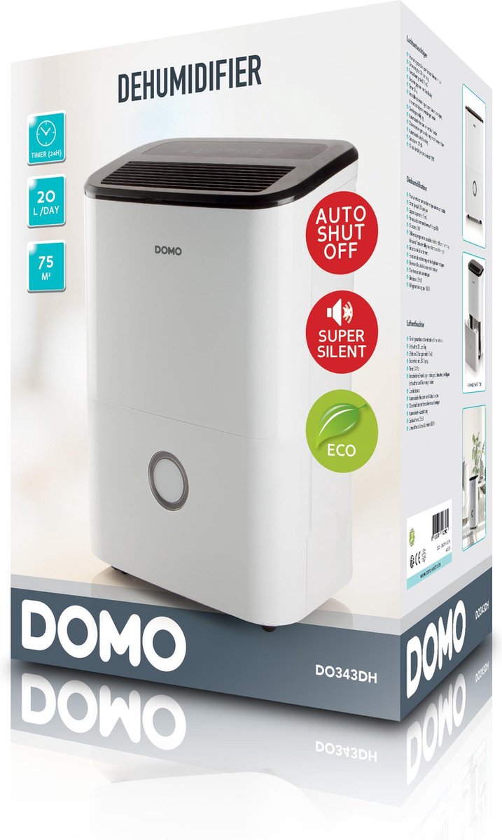 Domo Do343dh - Luchtontvochtiger - Led Display - 75m2 - - Wit