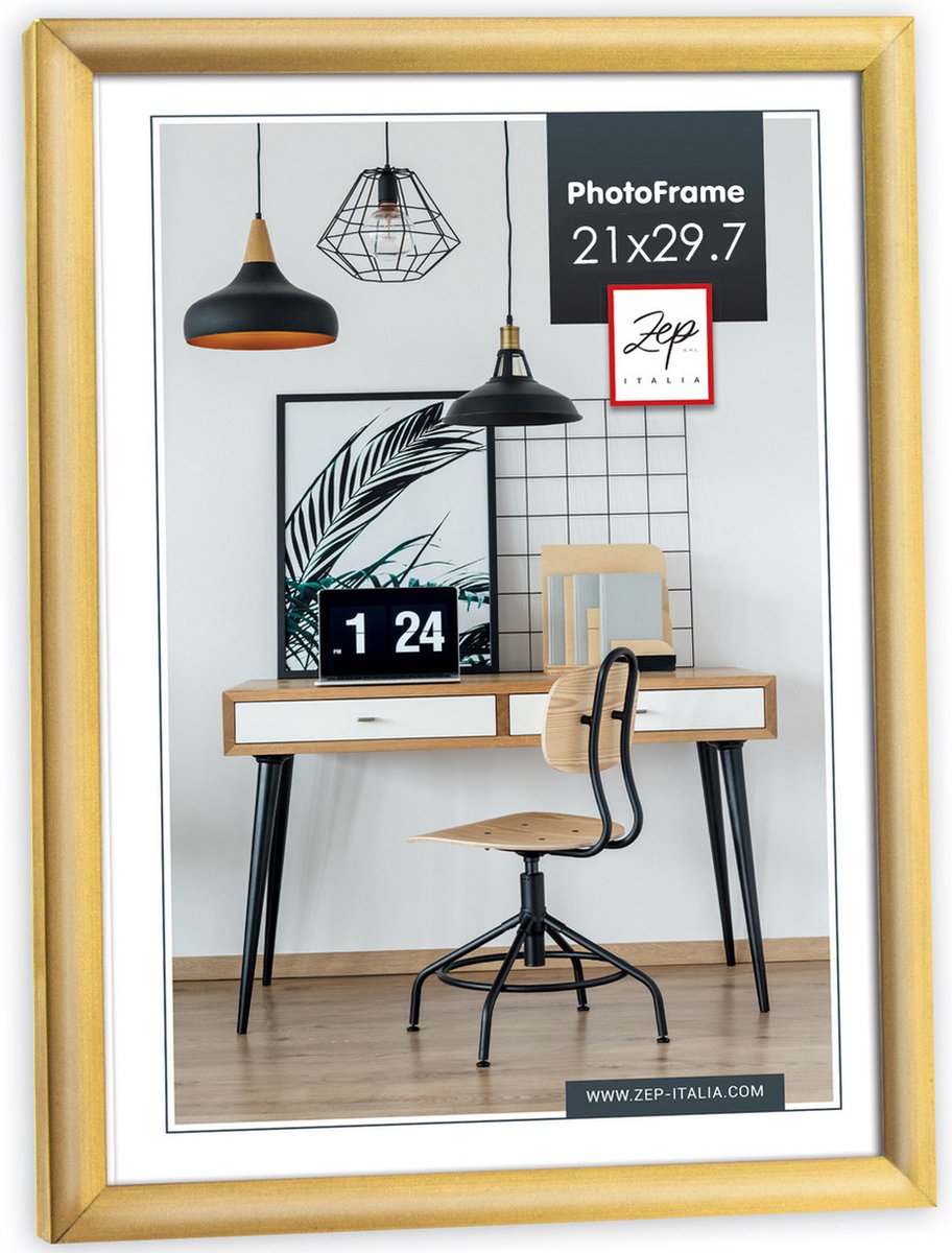 Zep - Kunststof Fotolijst ""New Easy"" Voor Foto Formaat A4 / 21x29,7 - Kg11 - Goud