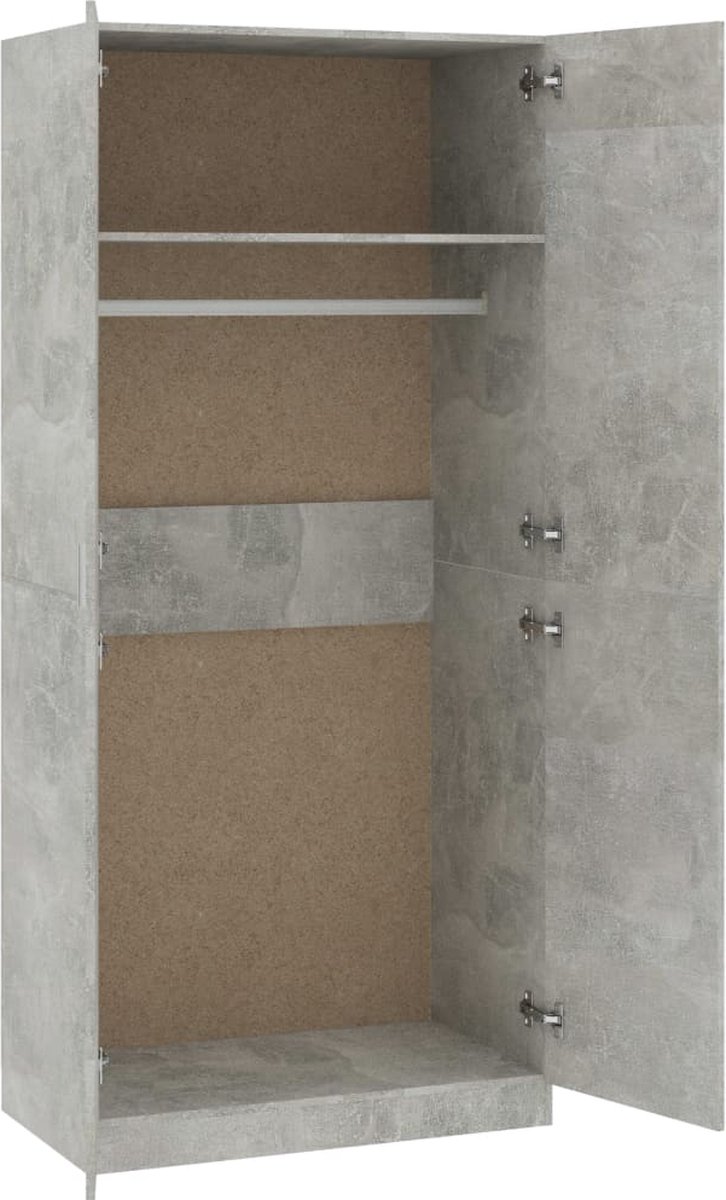Vidaxl Kledingkast 90x52x200 Cm Spaanplaat Beton - Grijs