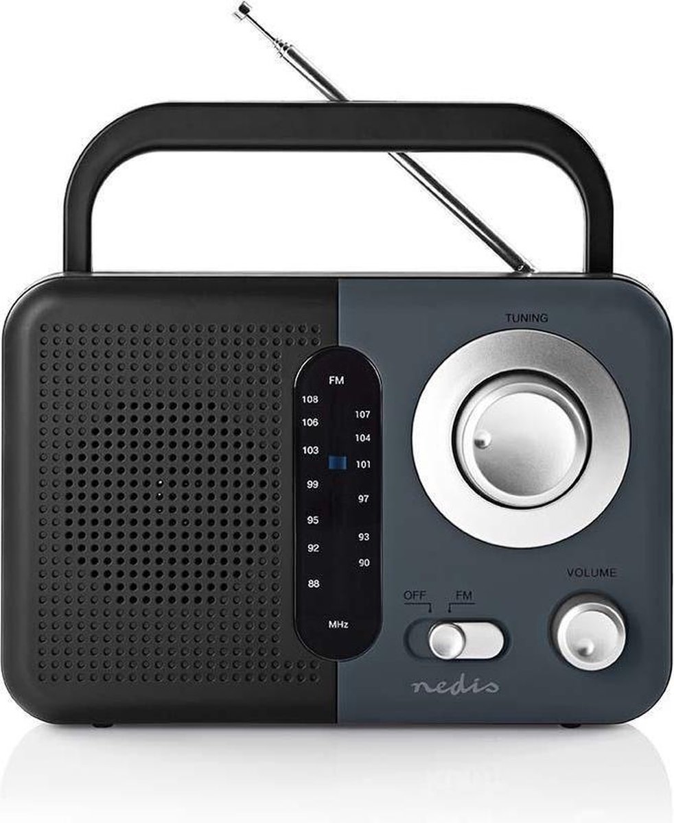 Nedis FM-radio | 2,4 W | Draaggreep | / grijs - Zwart