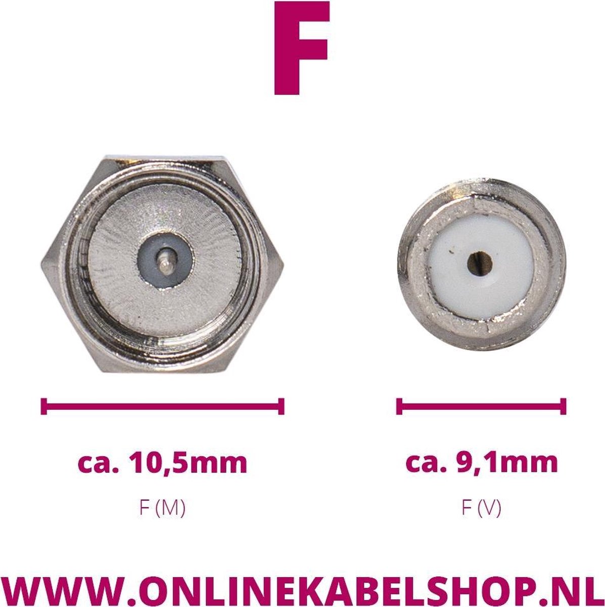 Nedis Satelliet- en antenne-adapter | F male - IEC (coax) male