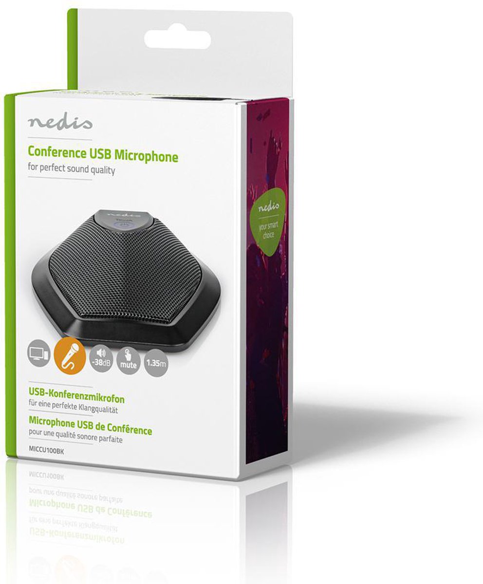 Nedis Bedrade Microfoon | Conferentie | Mute-Knop | USB
