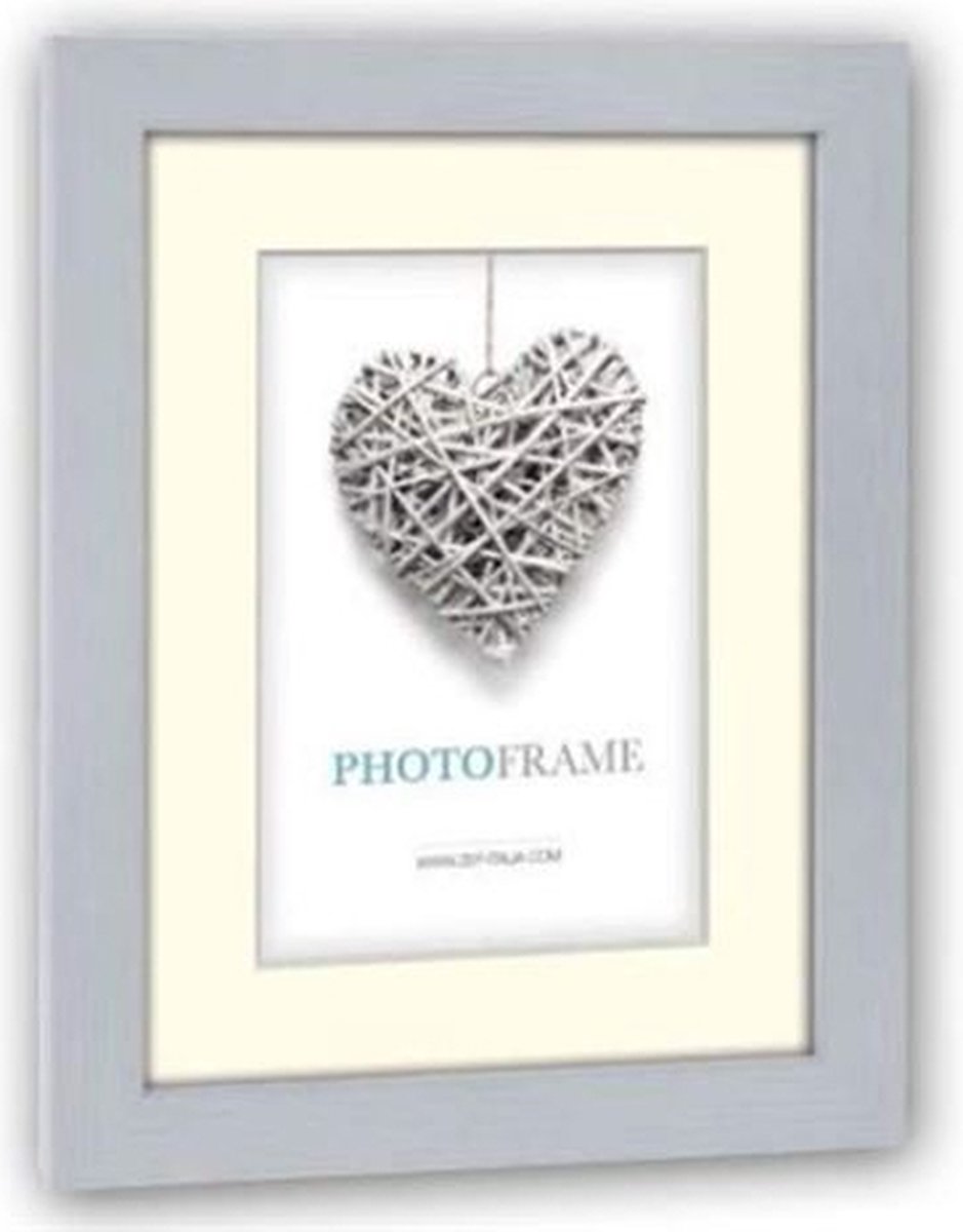 Zep - Houten Fotolijst Met Passe-partout Regent 8 Formaat 15x20 / 20x30 Cm - V32238 - Grijs