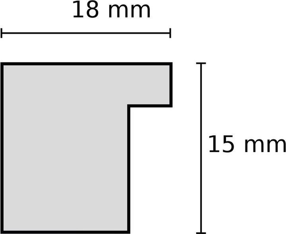 Zep - Houten Fotolijst Met Passe-partout Regent 8 Formaat 9x13 / 13x18 Cm - V32578 - Grijs