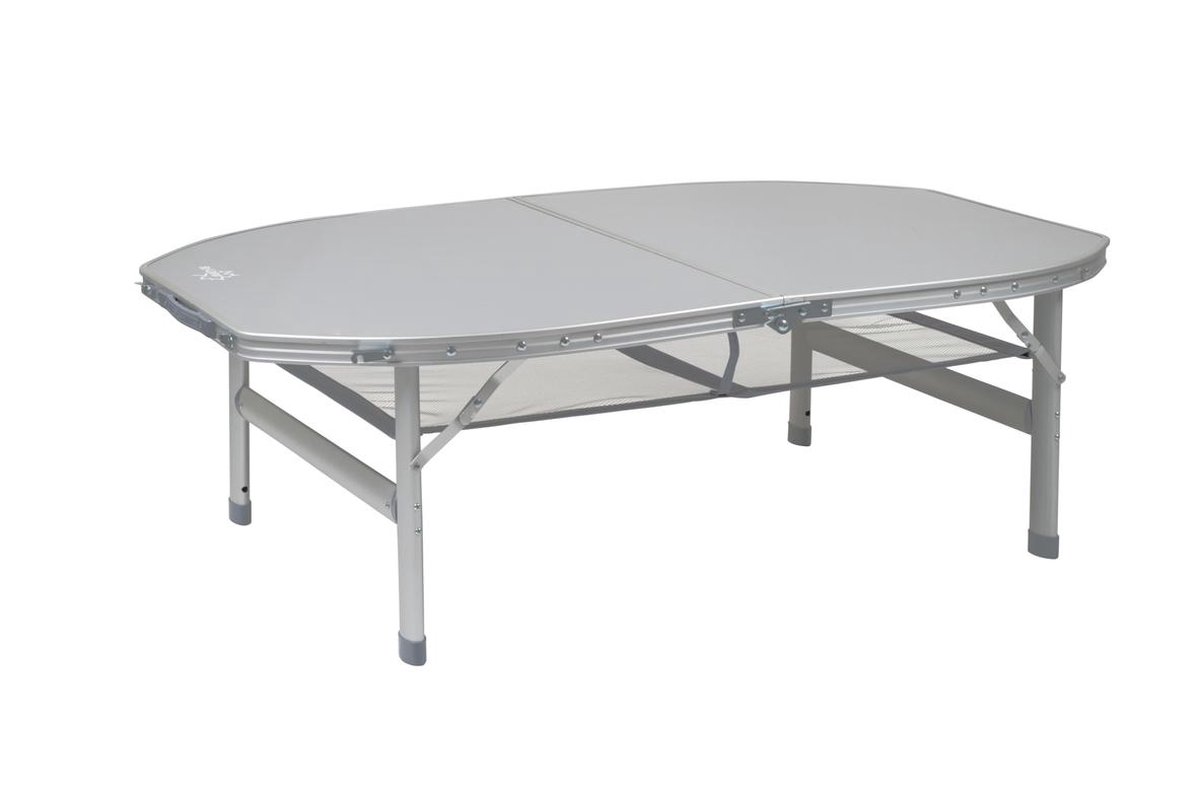 Bo-Camp - Tafel - Premium - Ovaal - Koffermodel - 120x80 Cm - Grijs