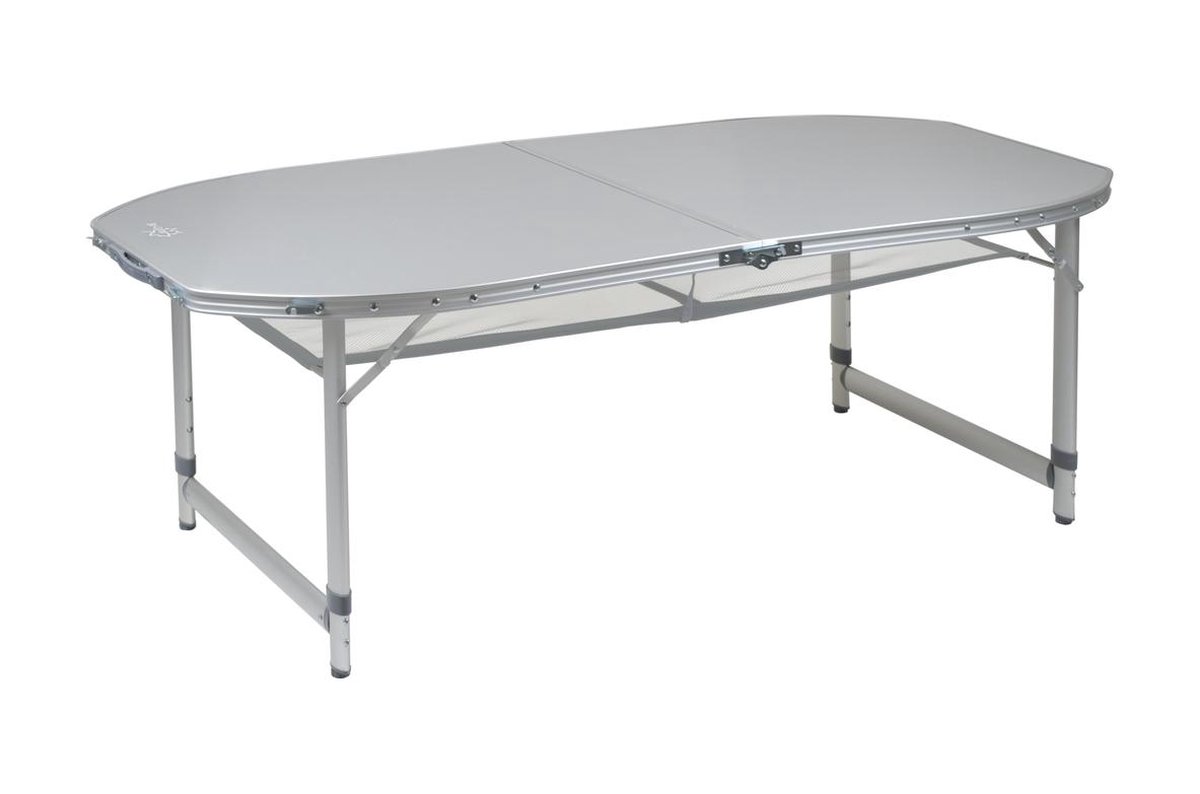 Bo-Camp - Tafel - Premium - Ovaal - Koffermodel - 120x80 Cm - Grijs