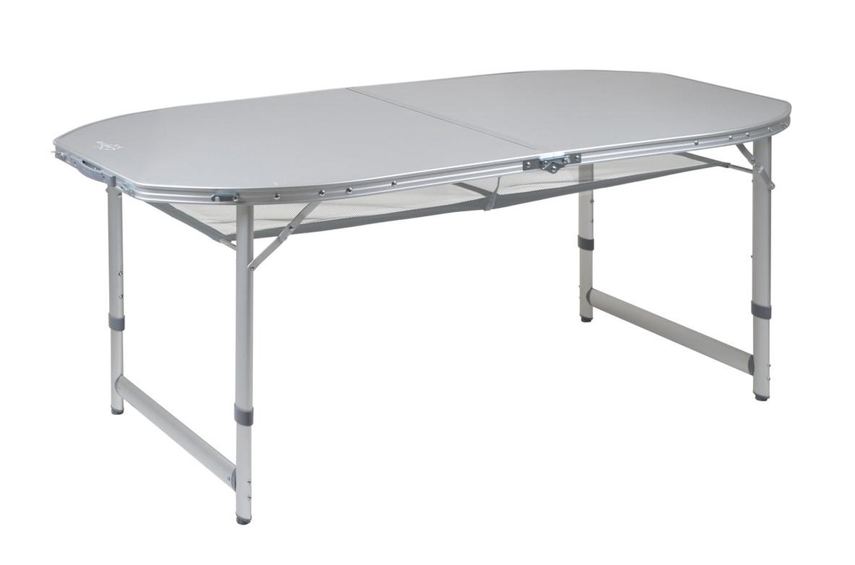 Bo-Camp - Tafel - Premium - Ovaal - Koffermodel - 120x80 Cm - Grijs