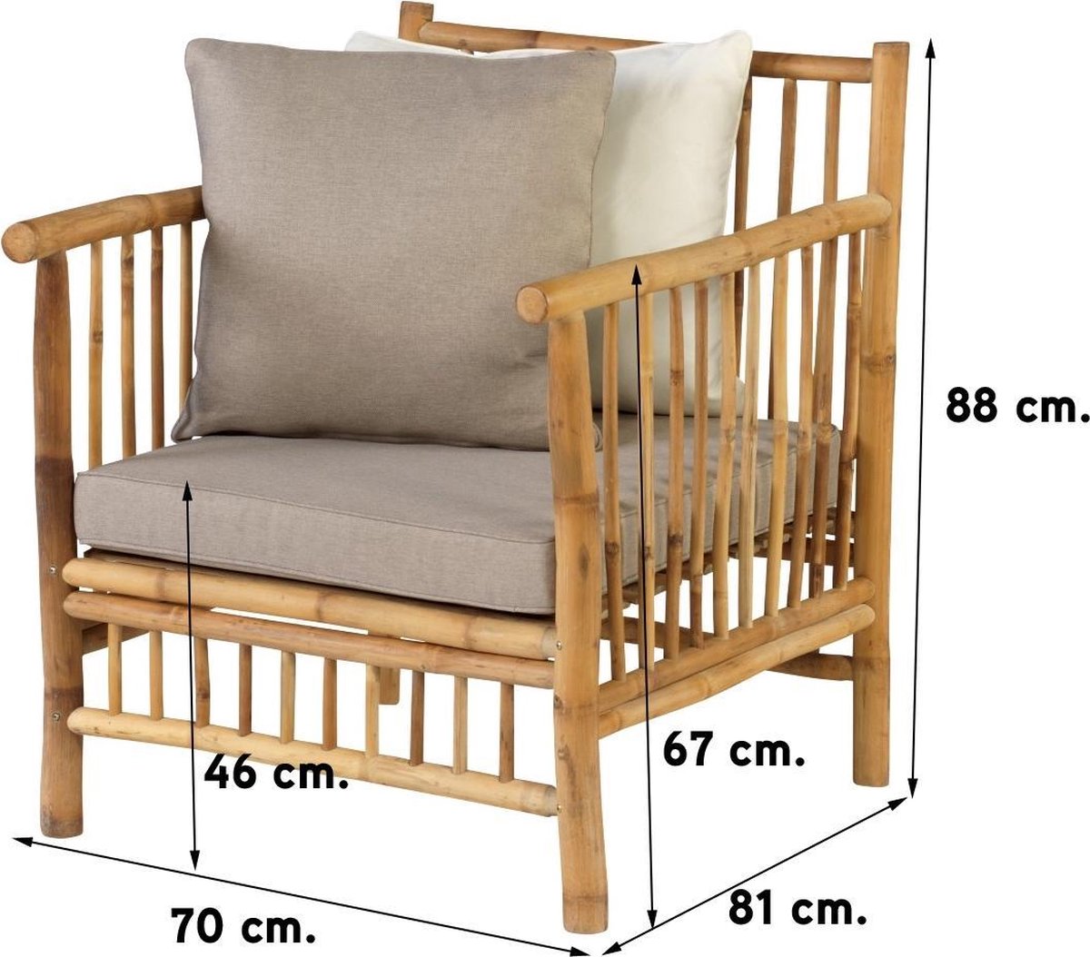 Exotan Bamboo Loungestoel - Bruin