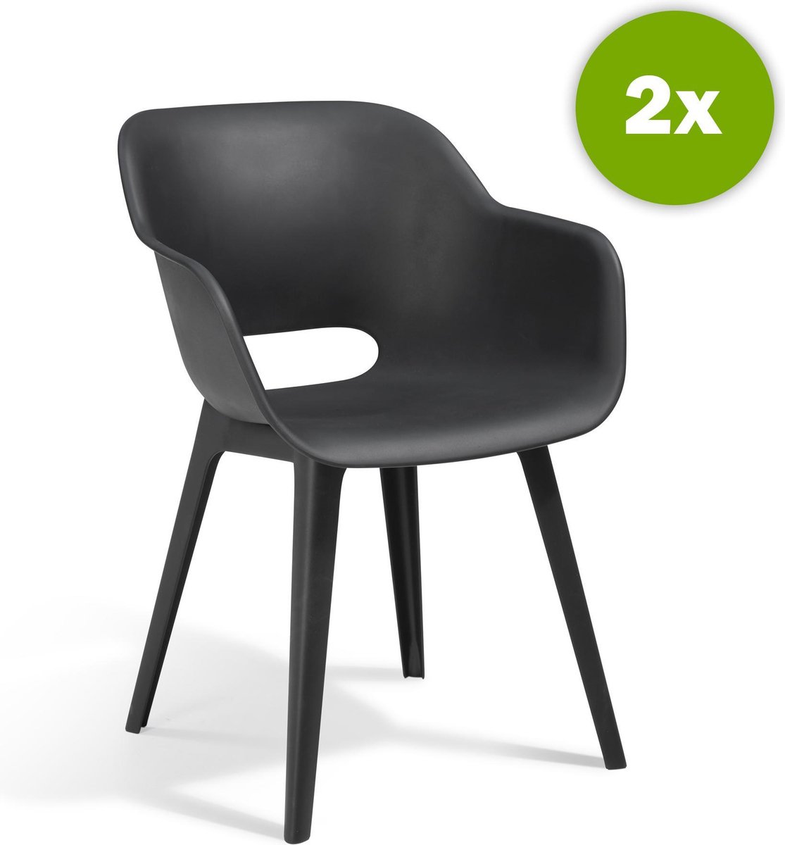 Allibert Akola Tuinstoel - 2 st. - Zwart