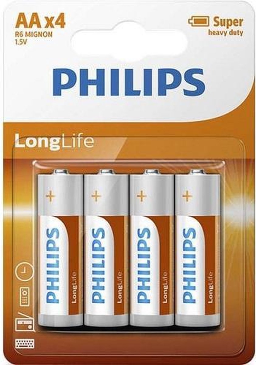 Philips Aa 4 Stuks Longlife Zinc Air Batterij