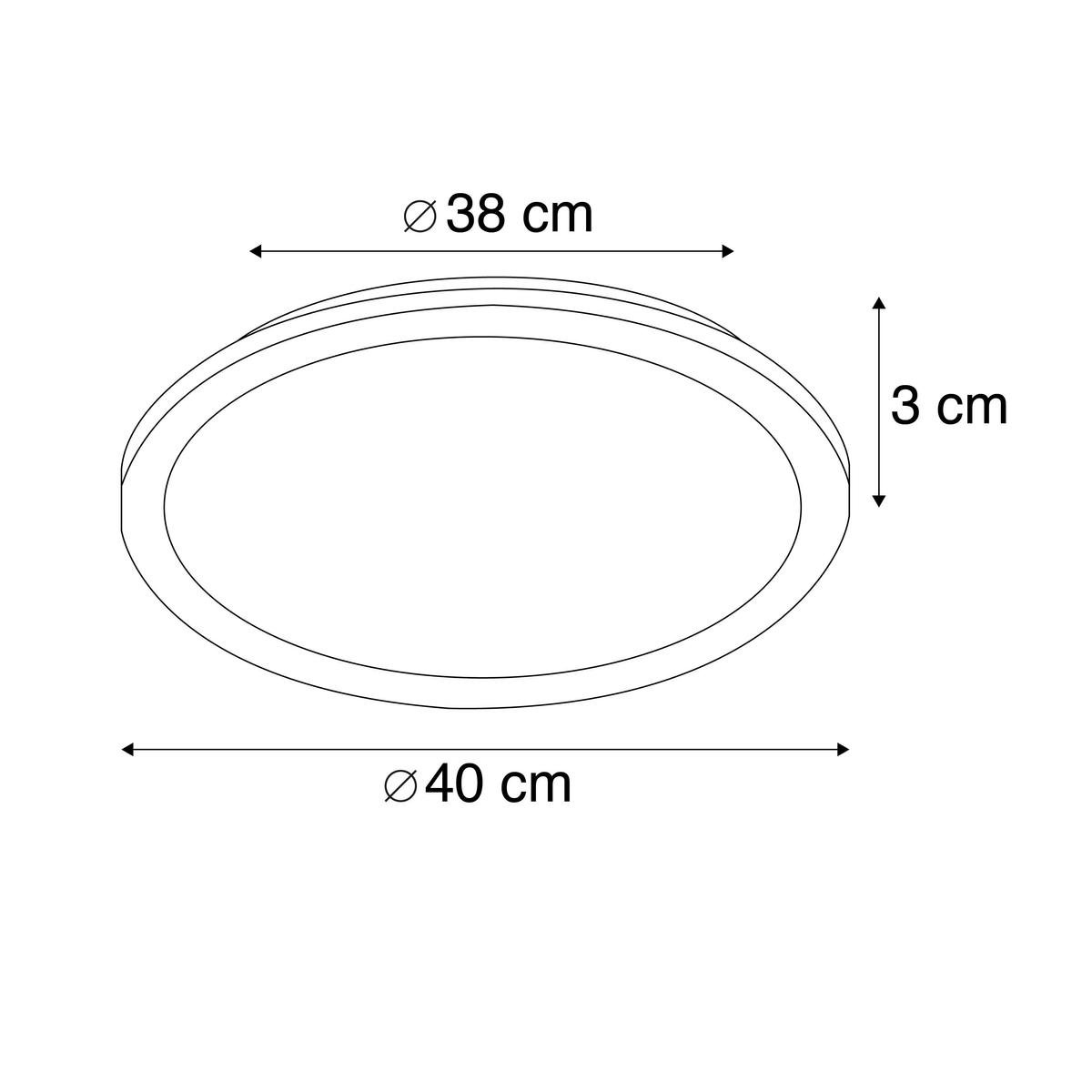 Reality TRIO Camillus Plafondlamp Ø 40 cm - Zwart