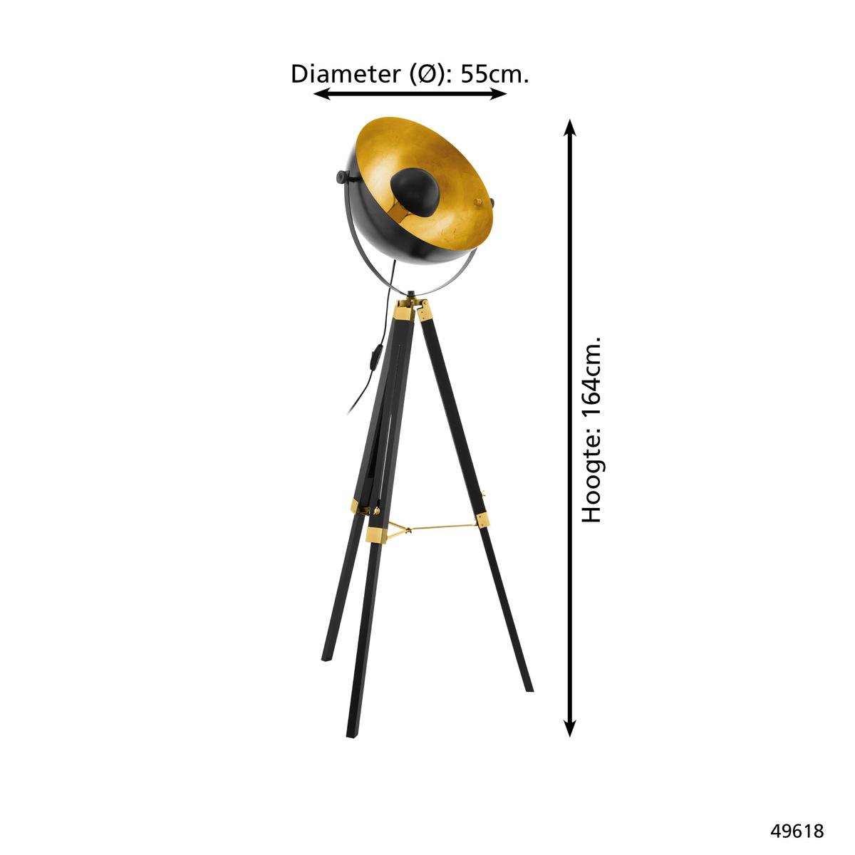 EGLO Covaleda Vloerlamp - Zwart