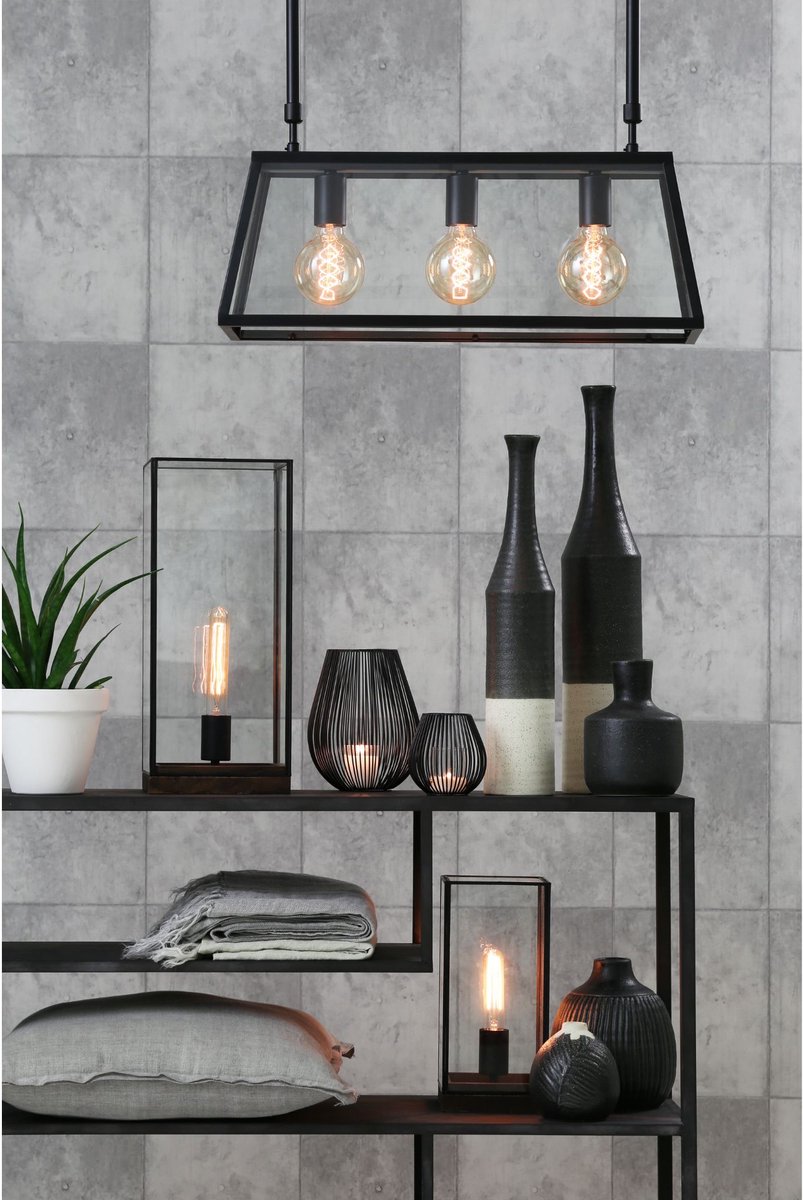 Light & Living Udine Hanglamp 5-Lichts 120x7x11,5 cm - - Zwart