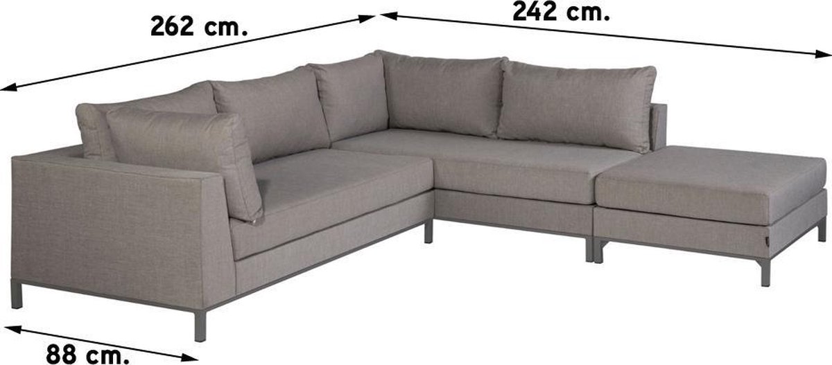 Exotan Sicilië loungeset rechts - taupe - Bruin
