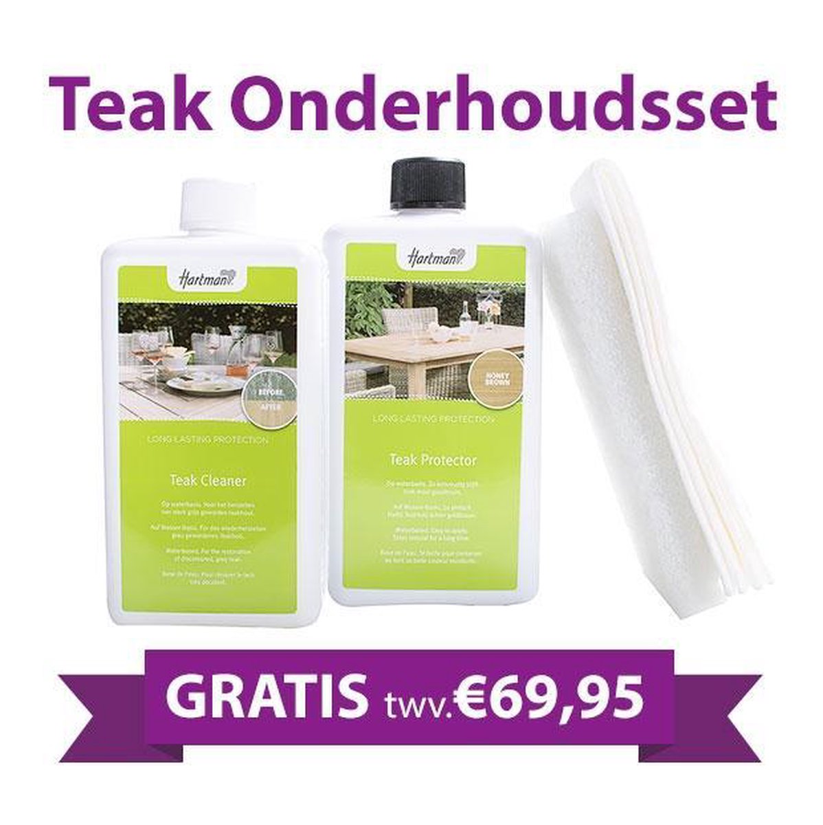 Hartman Sophie Studio Teak Tuintafel 240 x 100 cm - Bruin