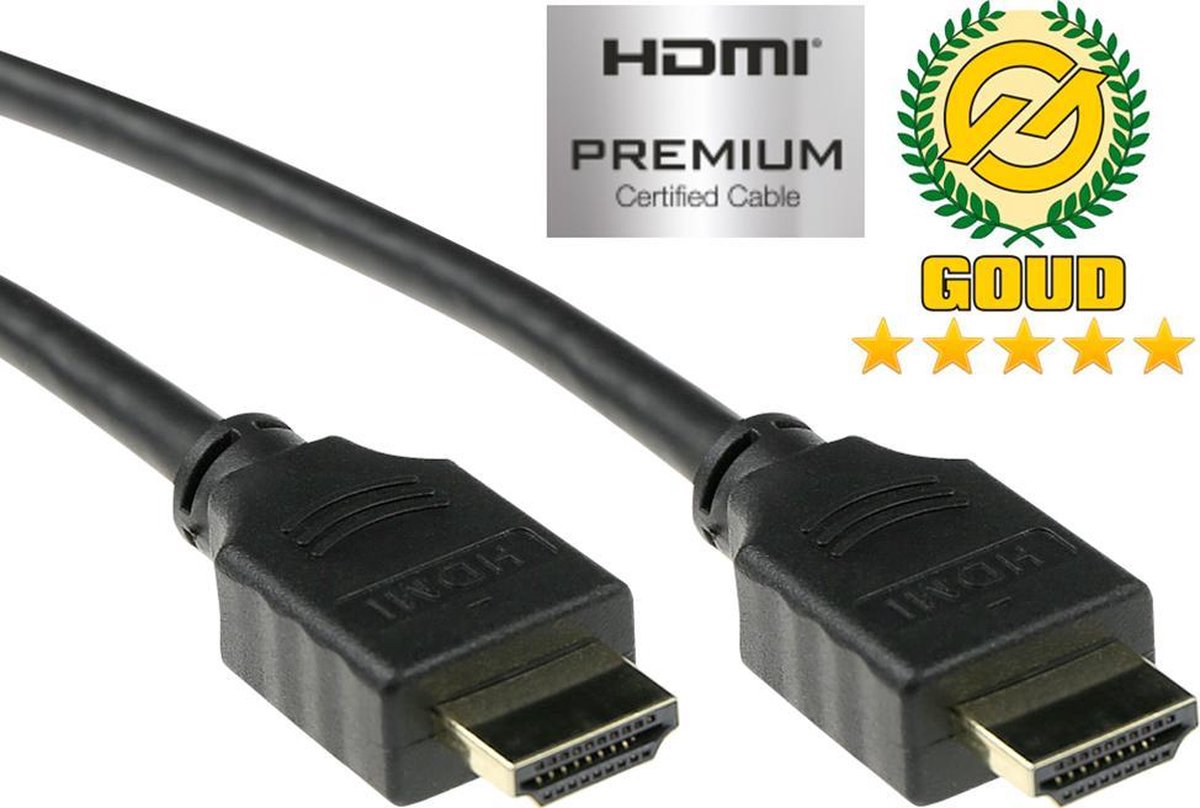 ACT AK3944 4K HDMI High Speed Ethernet Premium Certified Kabel - HDMI-A Male/HDMI-A Male - 2 meter