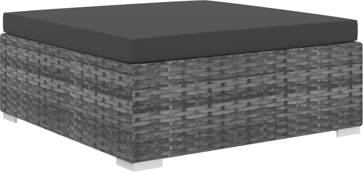 Vidaxl 11-delige Loungeset Met Kussens Poly Rattan - Grijs