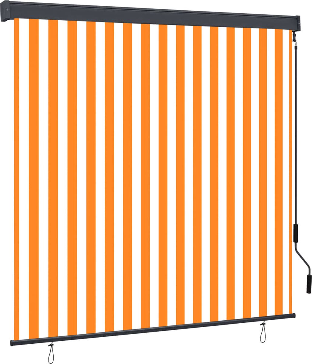 Vidaxl Rolgordijn Voor Buiten 170x250 Cm Wit En - Oranje