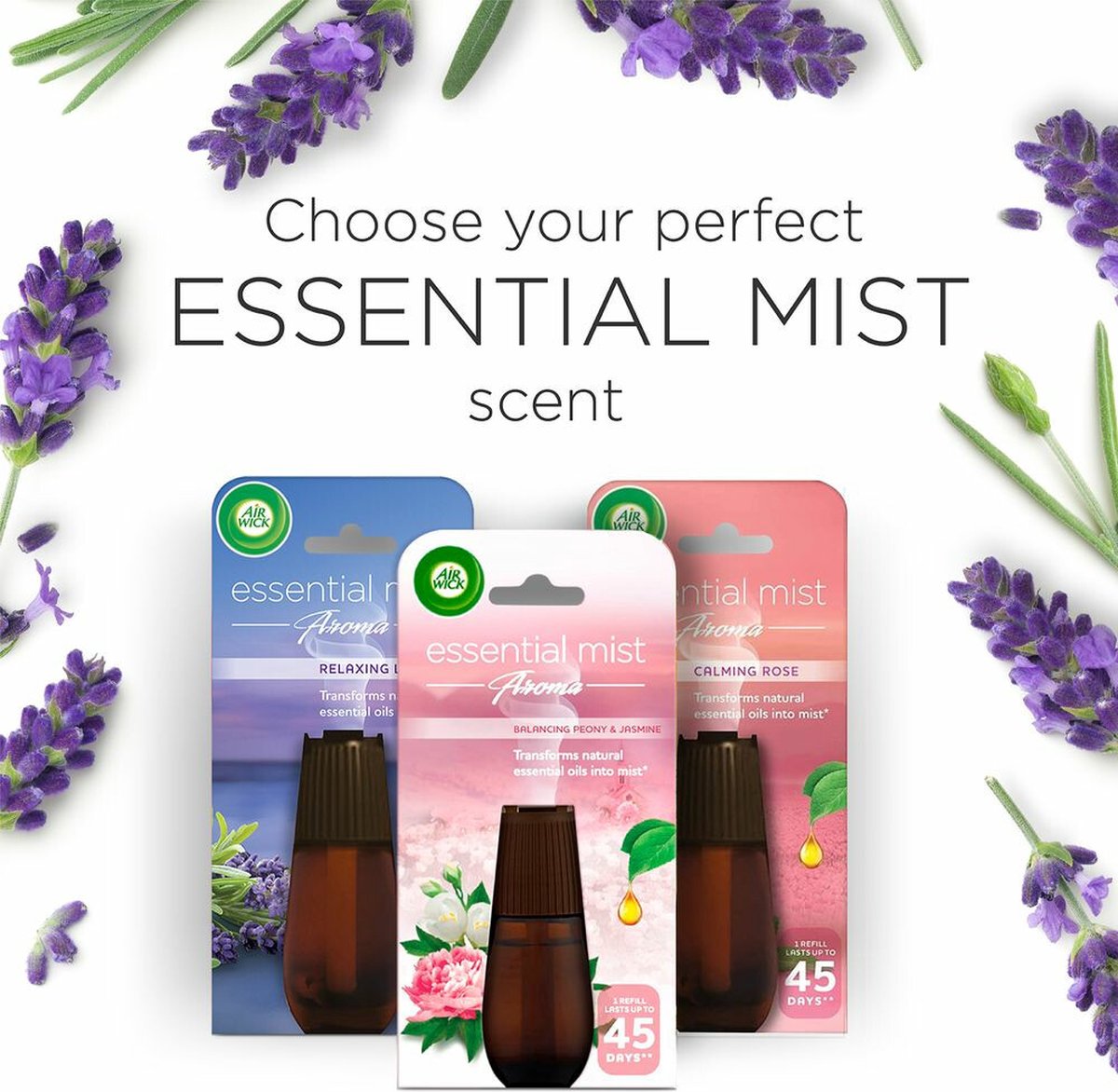 Airwick Luchtverfrisser - Essential Mist Lavendel Navulling - 20 Ml