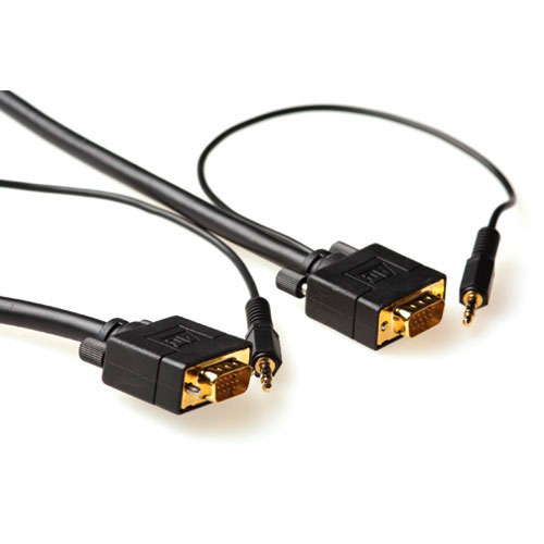 ACT AK4992 Ultra High Performance VGA + Audio Aansluitkabel male/male - 5 meter