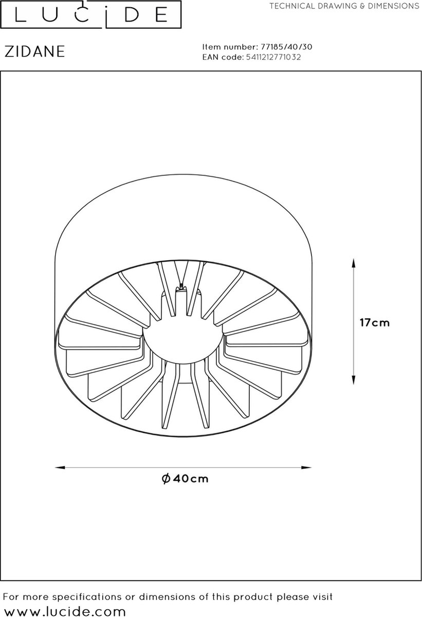 Lucide Zidane Plafonnière - Zwart