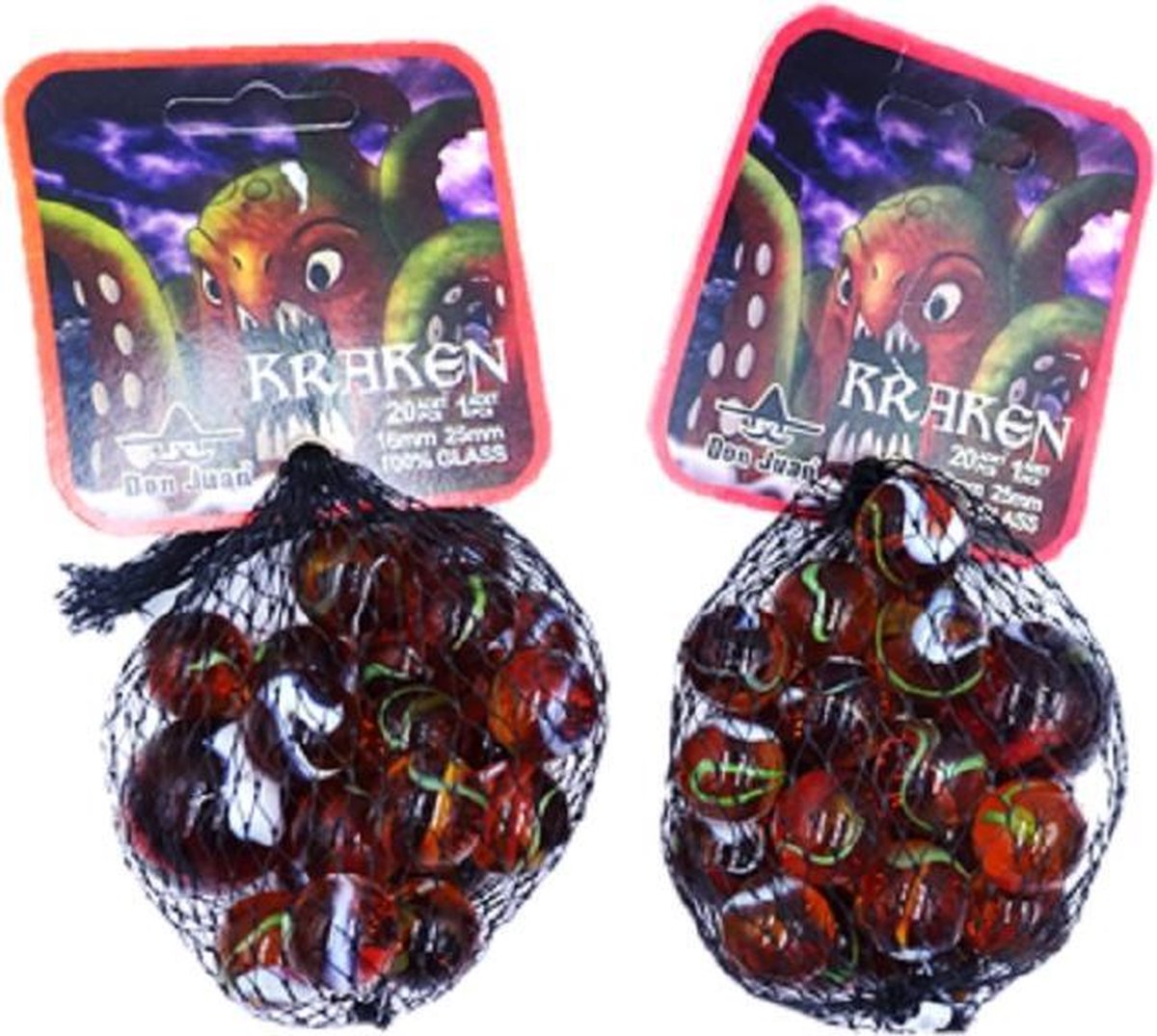 Don Juan Knikkers Glazen Knikkers 42x Seamonster Kraken - Buitenspeelgoed - Knikkeren