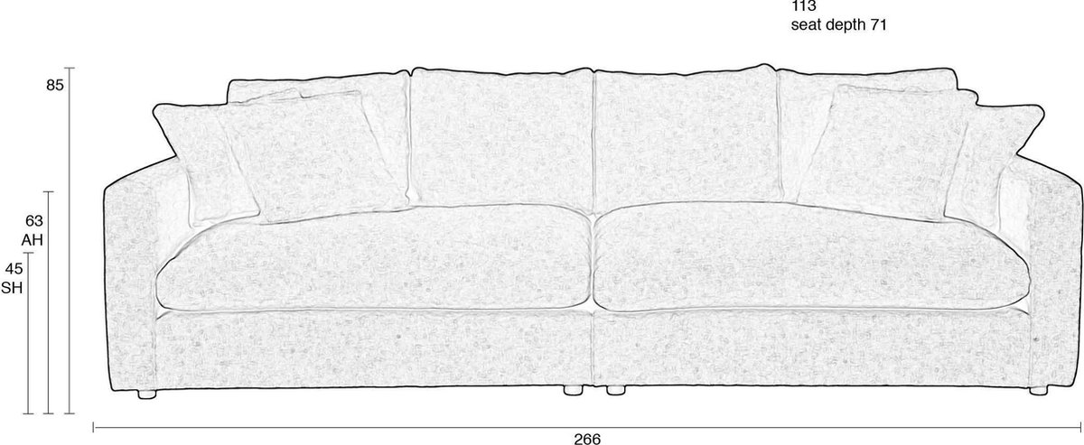 Zuiver Sense 3-zitsbank - Beige