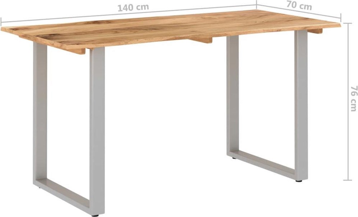 Vidaxl Eettafel 140x70x76 Cm Massief Acaciahout - Bruin