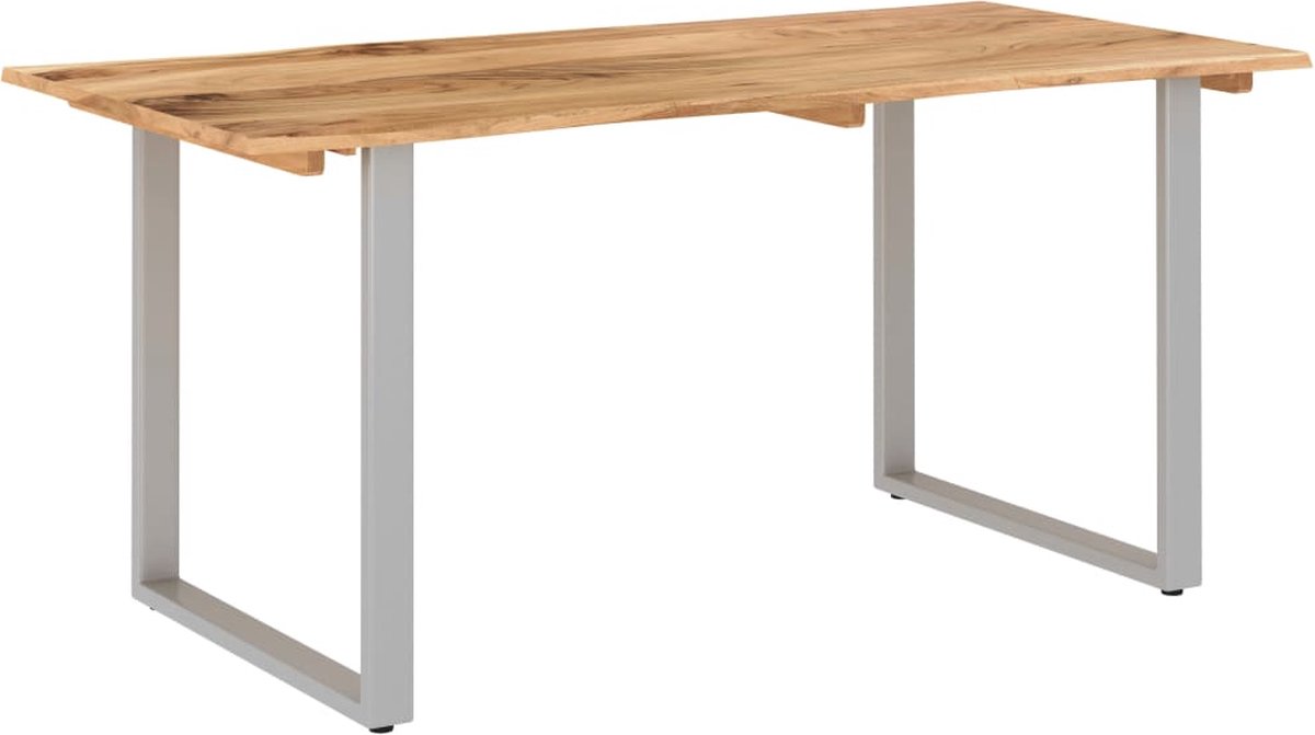 Vidaxl Eettafel 160x80x76 Cm Massief Acaciahout - Bruin