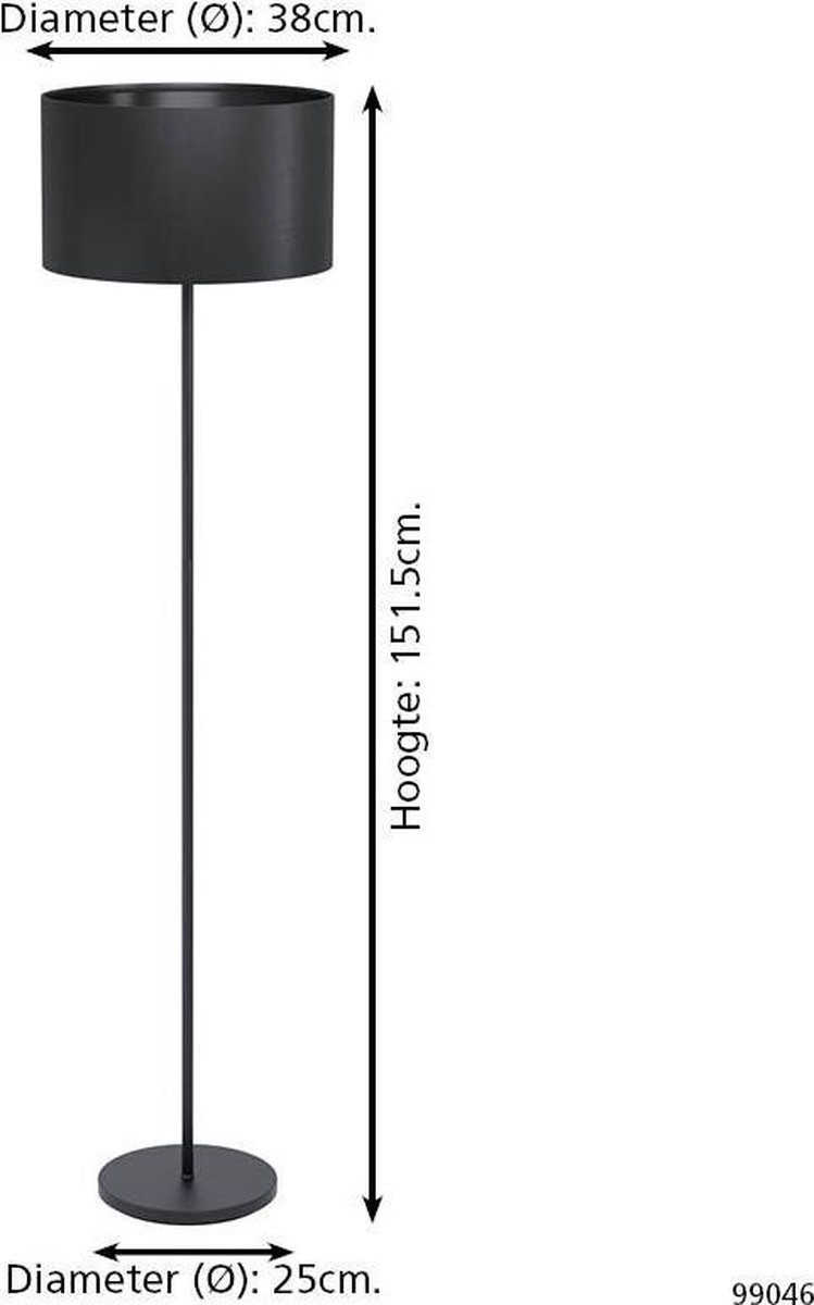 EGLO Maserlo 1 Vloerlamp - Zwart