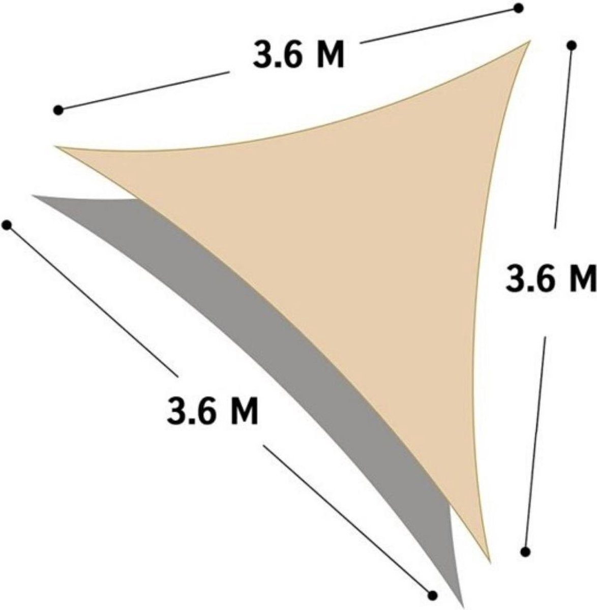 Orange85 Schaduwdoek Driehoek 3,6 Meter - Beige