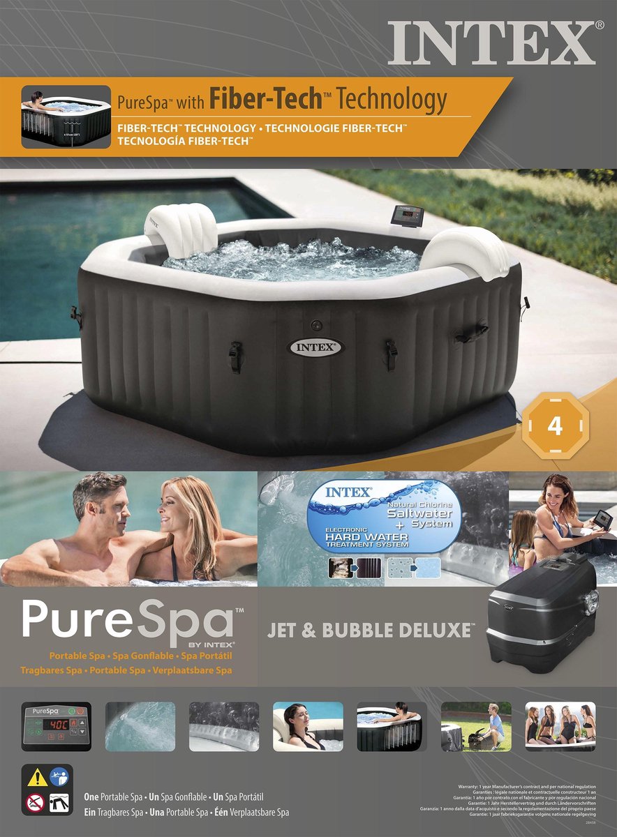 Intex Purespa Jet And Bubble Deluxe - Zwart