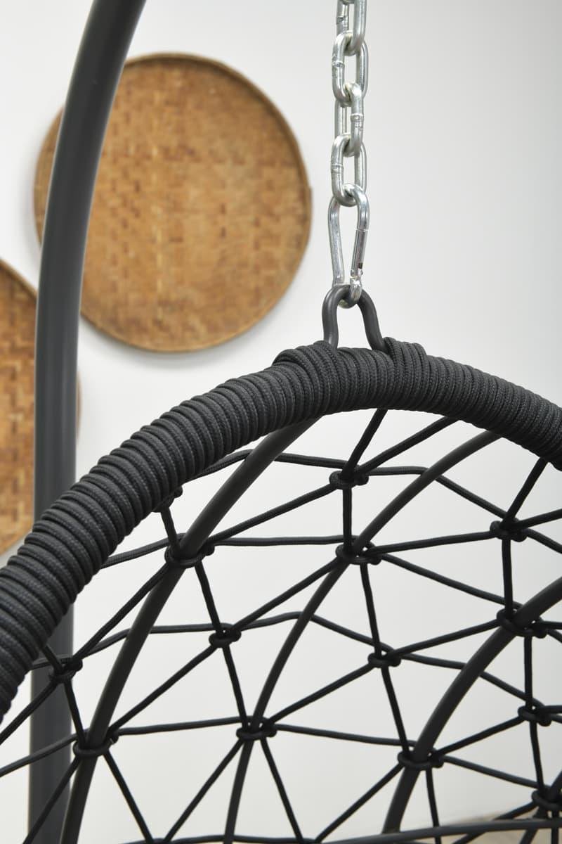 Garden Impressions Hangstoel Panama Hangstoel Ei - Rope - Zwart