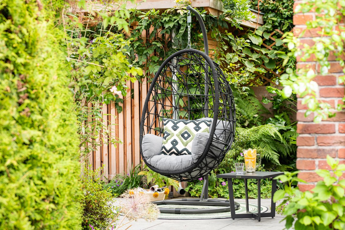 Garden Impressions Hangstoel Panama Hangstoel Ei - Rope - Zwart