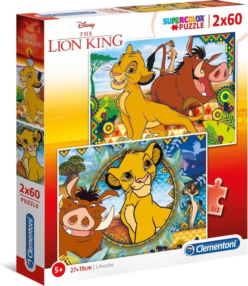 Clementoni Legpuzzel The Lion King 60 Stukjes 2 Stuks