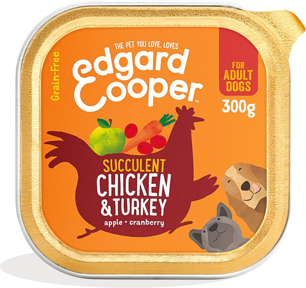 Edgard&Cooper Kuipje Chicken Turkey Adult 300 g - Hondenvoer - Kip&Kalkoen
