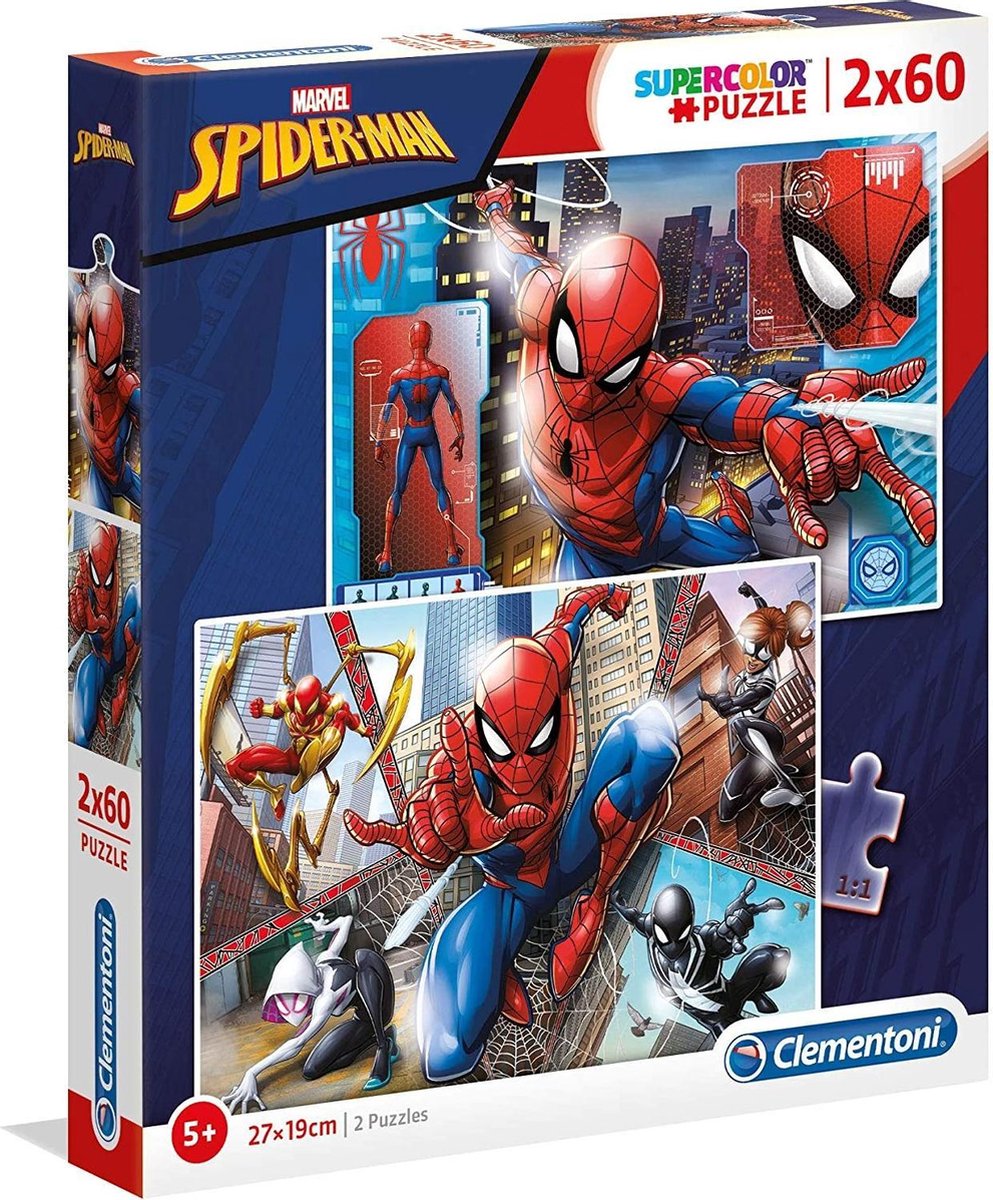 Clementoni Legpuzzel Spiderman 60 Stukjes 2 Stuks