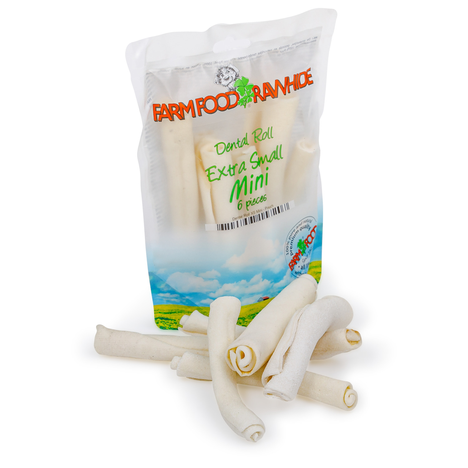 Farm Food Rawhide Dental Roll Xs Mini - Hondensnacks - Rund 13 cm 6 stuks