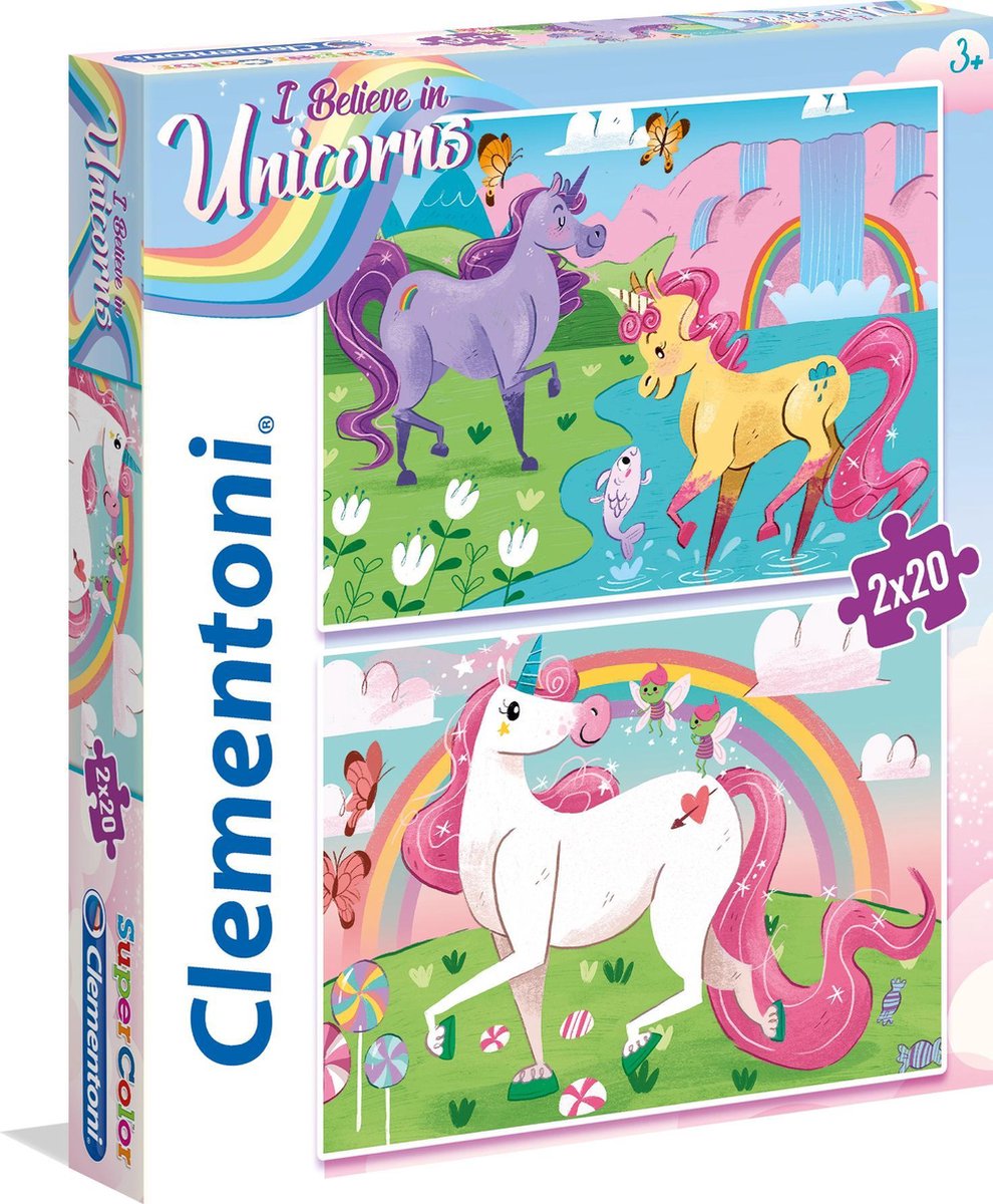 Clementoni Legpuzzel Unicorns 20 Stukjes 2 Stuks