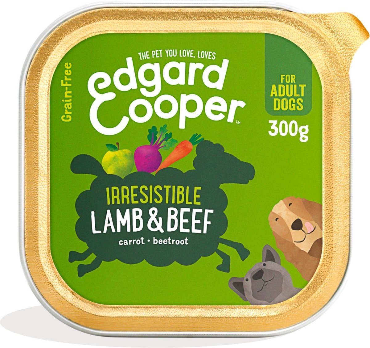 Edgard&Cooper Kuipje Lamb Beef Adult 300 g - Hondenvoer - Lam&Rund