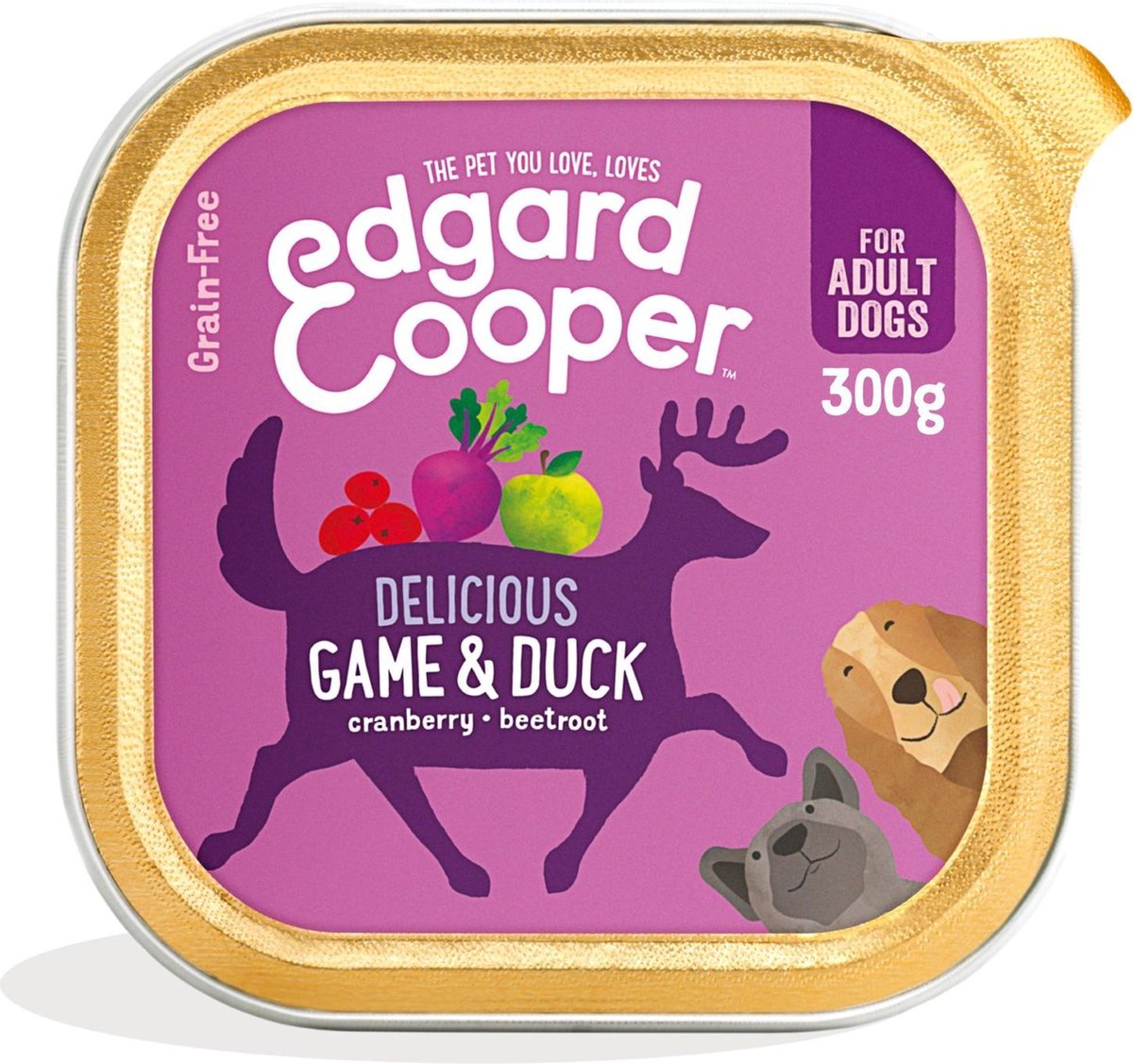 Edgard&Cooper Kuipje Game Duck Adult 300 g - Hondenvoer - Wild&Eend