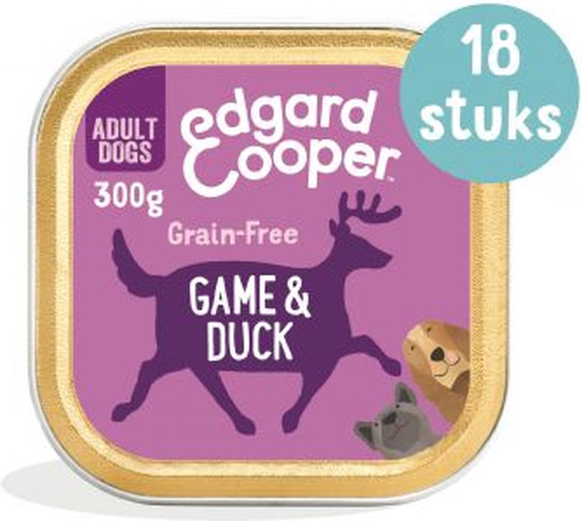 Edgard&Cooper Kuipje Game Duck Adult 300 g - Hondenvoer - Wild&Eend