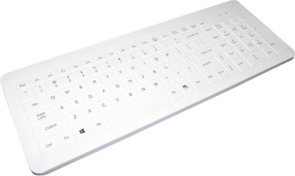 Hygienisch Desinfecteerbaar Toetsenbord Very Cool Flat, White US layout, QWERTY incl.drape