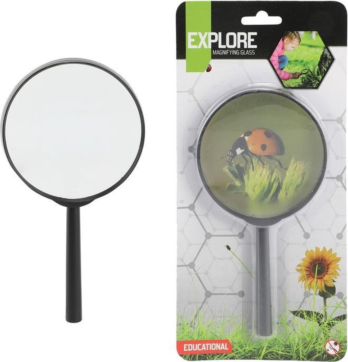 Toi-Toys Vergrootglas Explore Junior 9 Cm Glas - Zwart