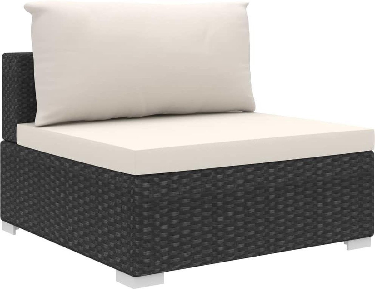 Vidaxl 5-delige Loungeset Met Kussens Poly Rattan - Zwart