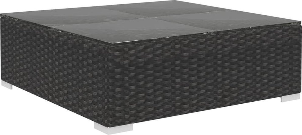Vidaxl 5-delige Loungeset Met Kussens Poly Rattan - Zwart