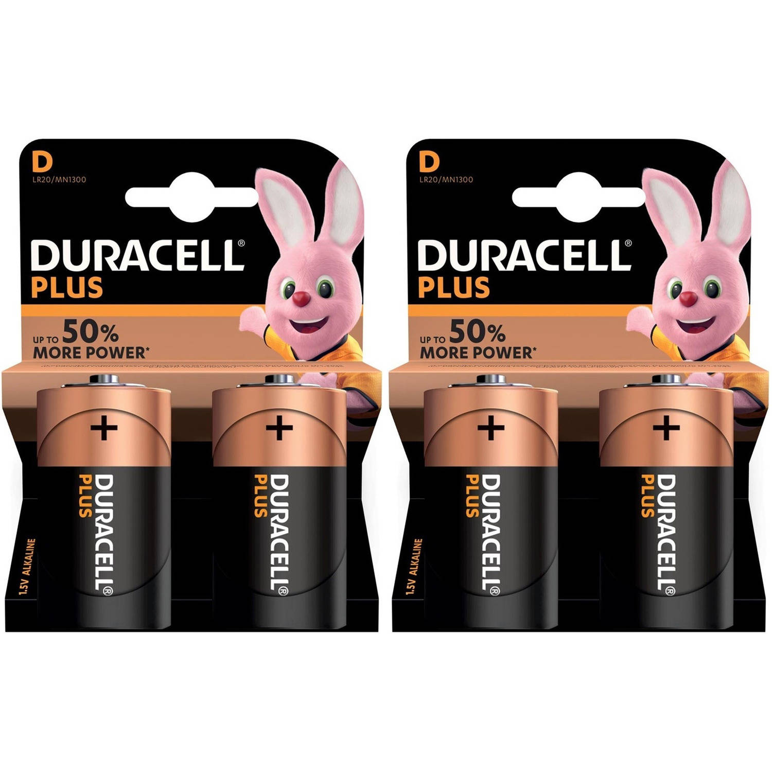 Duracell Set Van 4x D Plus Batterijen 1.5 V - Alkaline - Lr20 Mn1300 - Batterijen Pack