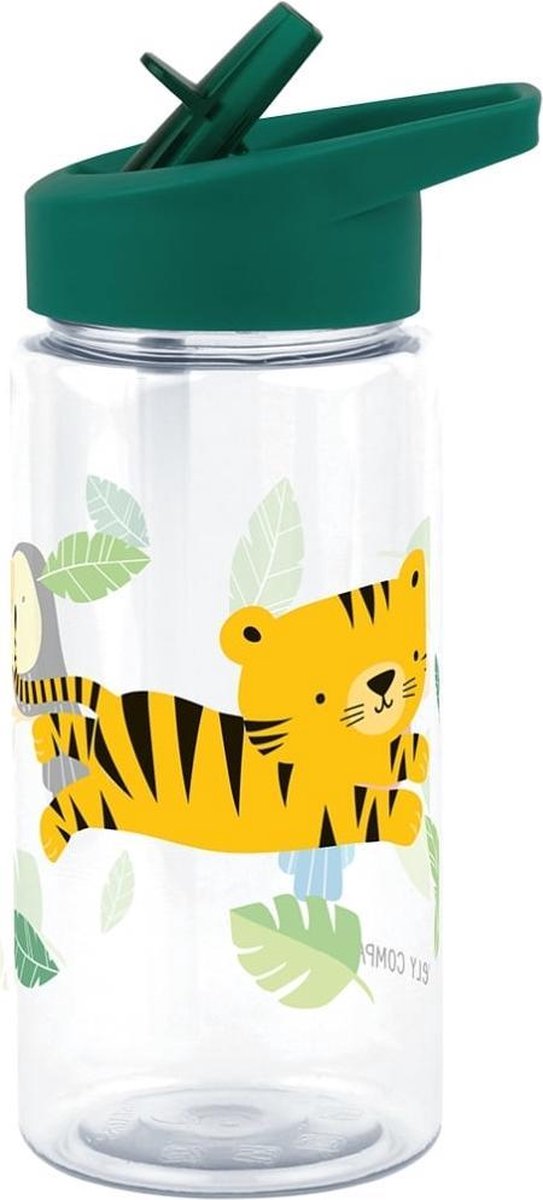 A Little Lovely Company Drinkfles Jungle Junior 450 Ml Polyetheen - Groen